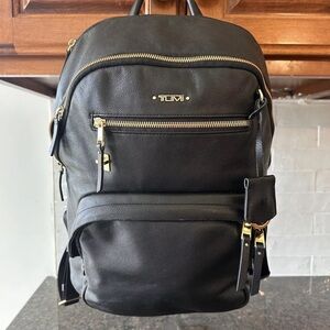 Tumi Voyageur leather Dori backpack.